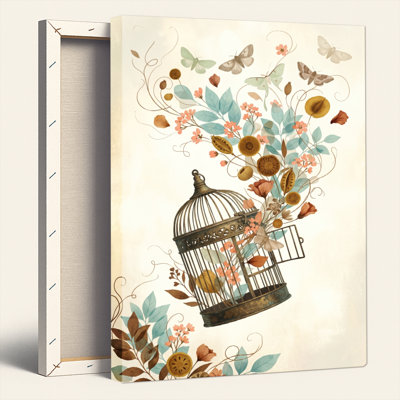Ensemble de 1 tableau sur toile « Cage florale »