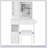 Compact Vanity Table With Sliding LED Mirror, Power Station, Hair Dryer Bracket, And Storage Drawer For Small Bedrooms-1429916786