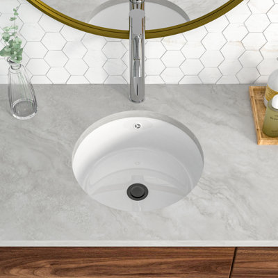 Lavabo de salle de bain encastrable en céramique avec trop-plein 16 po. X 16 po. L 16 po.
