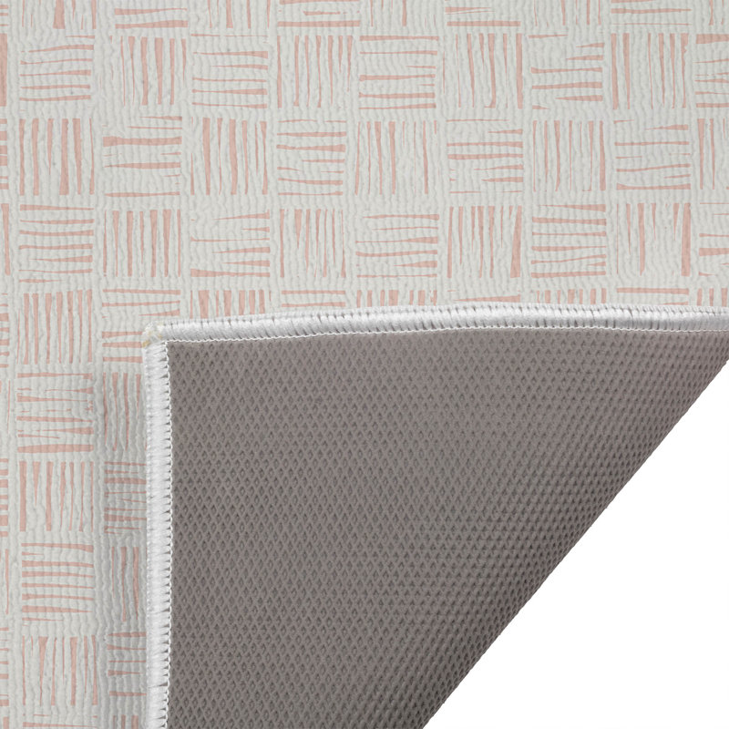 Tapis de toilette rectangulaire antidérapant absorbant à fixation par lanières, 24" W x 17" L, Pink