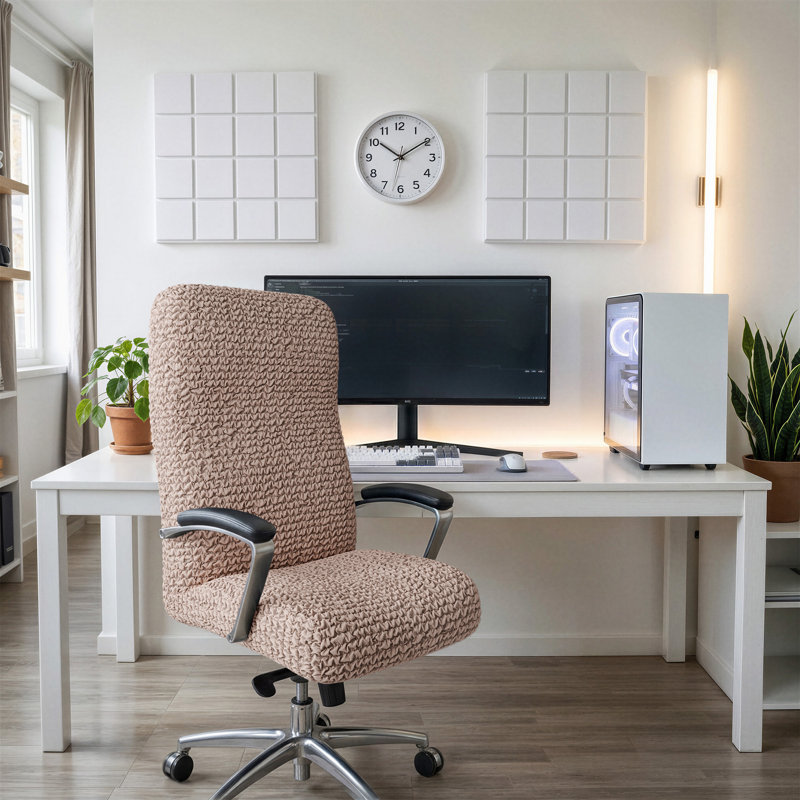 Housse extensible pour chaise de bureau - Facile à nettoyer et durable - Collection Comfort, Taupe rosé
