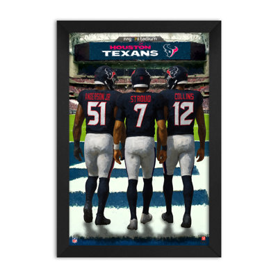 Impression encadrée 14" x 20" des Texans de Houston (NFL) - 3 joueurs
