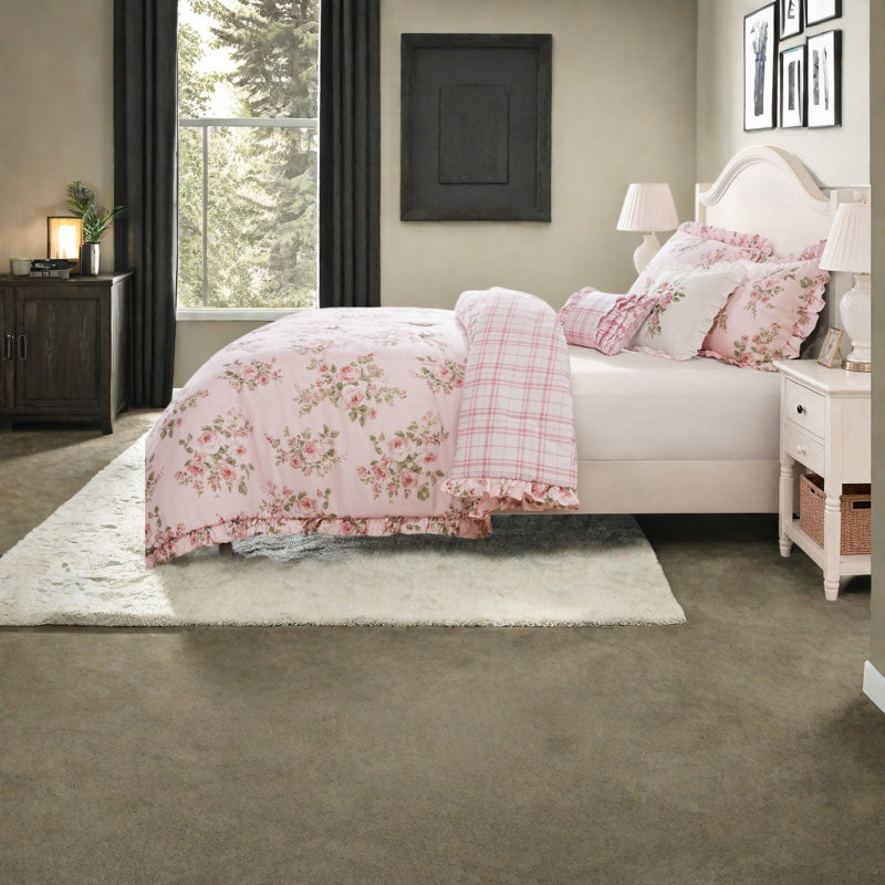 Piece Full/Queen Bedding Sets, Pink Floral Microfiber Comforter Set