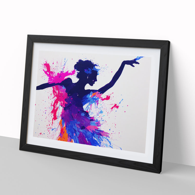 XH1022-10285X Woman Dancer Painted Vol.3 Abstract 1 Piece Single Picture Frame Wall Art, 34cm H x 46cm W x 2cm D