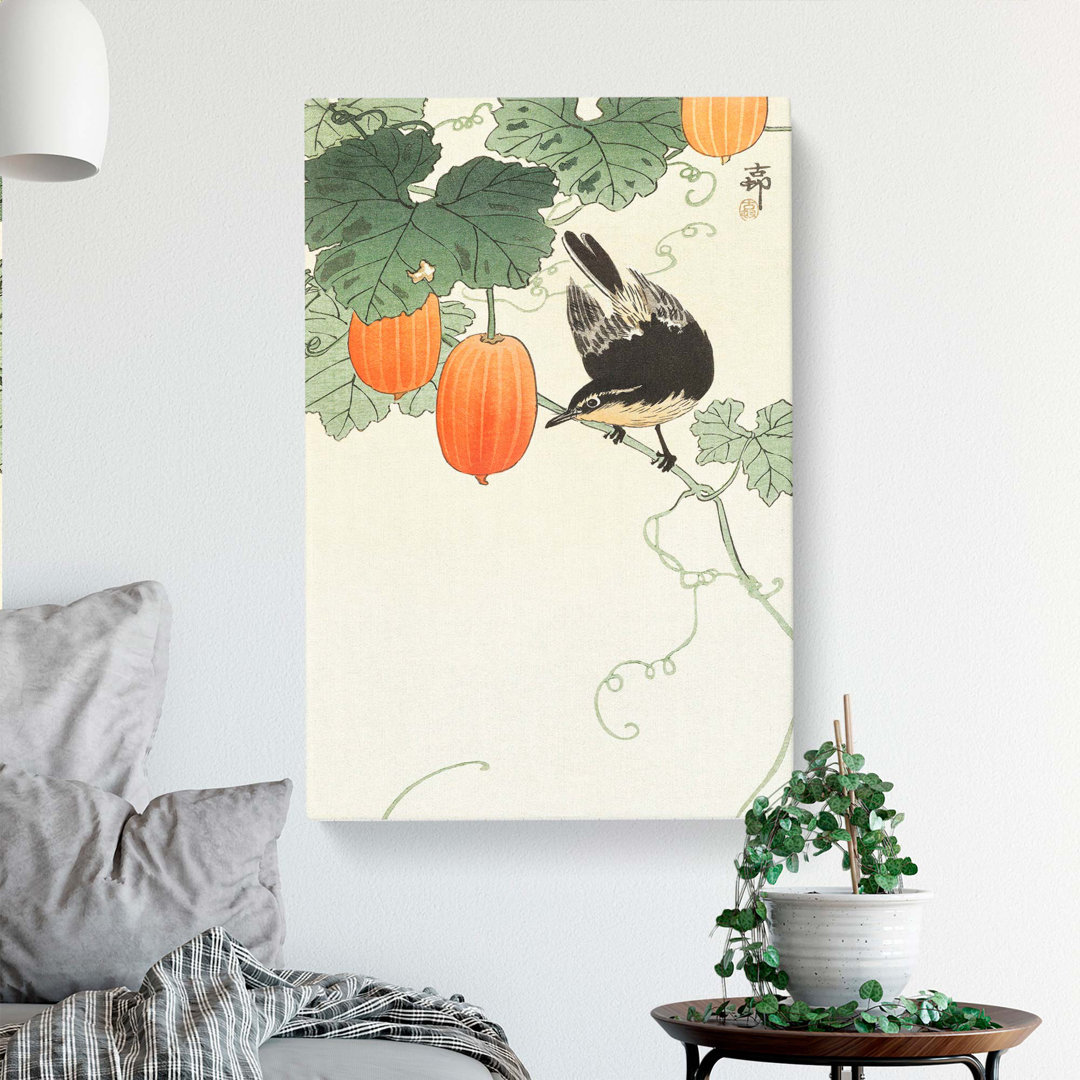 Bird upon a Branch by Ohara Koson - Wrapped Canvas
