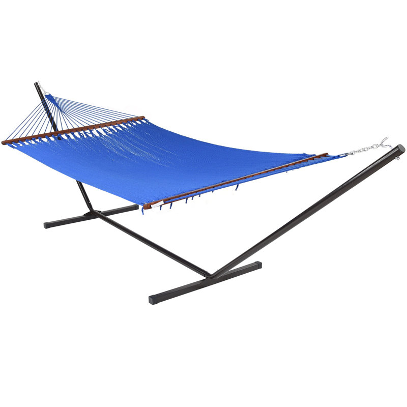 Hamac double classique avec support Tewkesbury, Bleu foncé