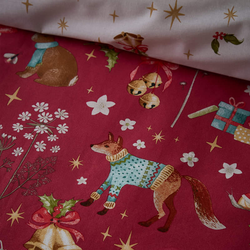 Christmas Enchanted Twilight Reversible Duvet Cover Set, King Size Bed (230 x 220 cm)