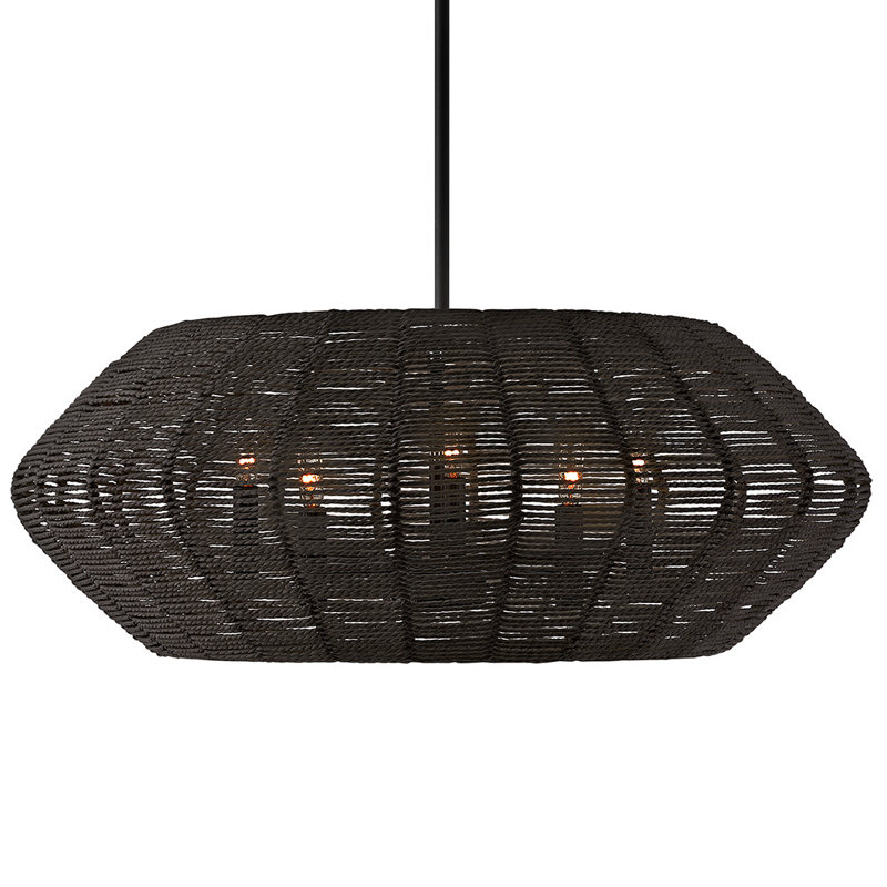 Lustre géométrique unique à 5 lumières Ariza, Noir