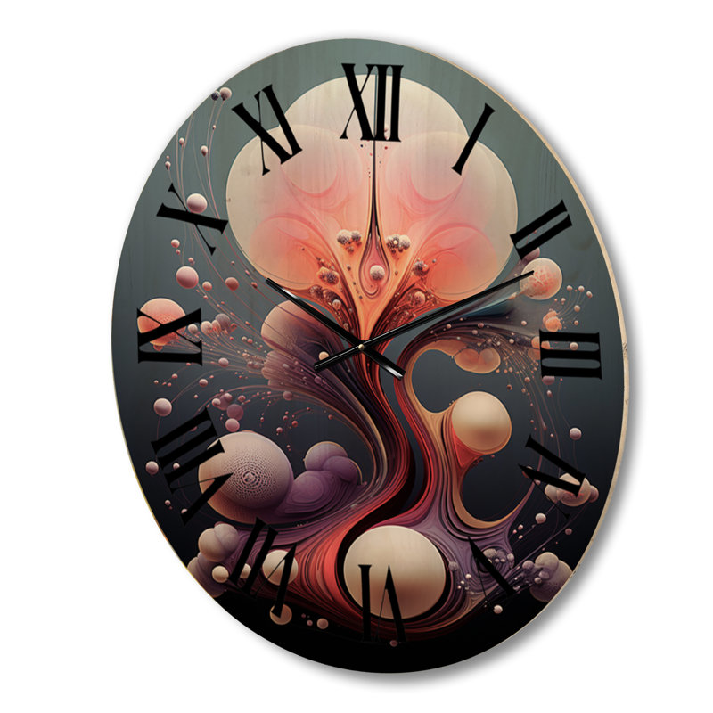 Multiverse Abstract Geometric Metamorphosis VIII - Abstract Shapes Oversized Wood Wall Clock, Moyenne