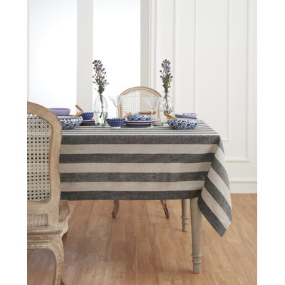 Cabana Stripe - 100% Pure Linen Tablecloth