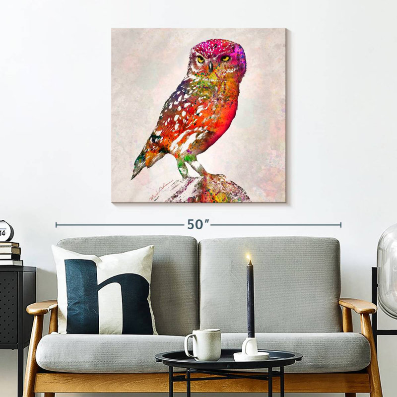 Crowle Colorful Owl, H 30 po x l 30 po