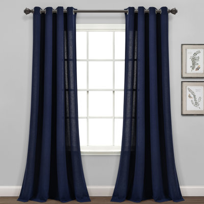 Cotton Blend Semi Sheer Curtain Pair