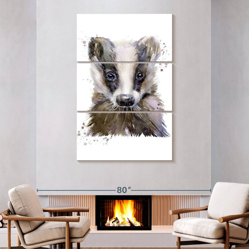 Brampt Badger Portrait, 74" H x 48" W