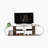 Mid Century Modern Tv Stand 4 Shelves Open Storage Entertainment Centre 68 Inch Tv Unit, Walnut/Chrome-1082366207