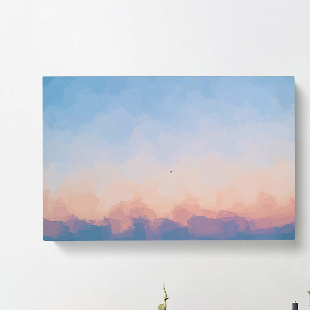 Airplane Over Florida in Abstract - Wrapped Canvas