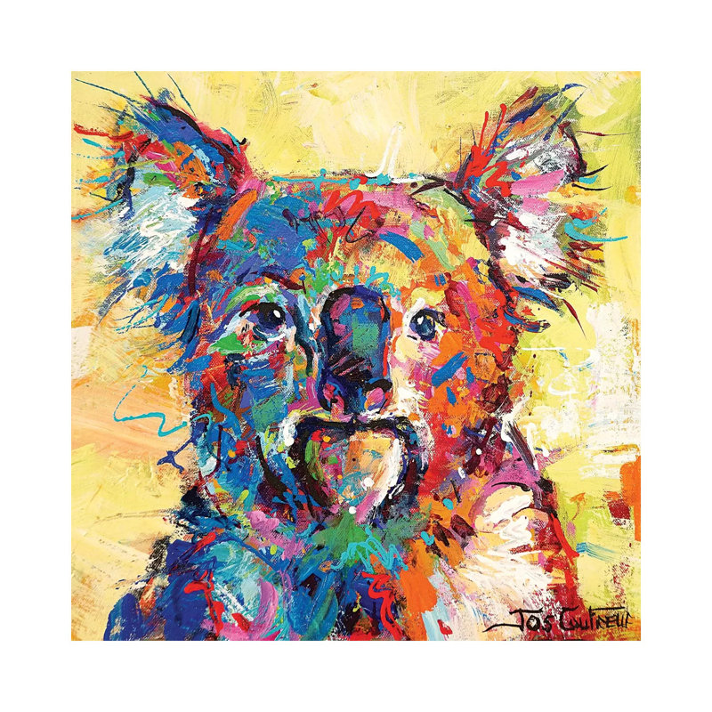 Hello Koala by Jos Coufreur - Wrapped Canvas Painting, 30.48cm H x 30.48cm W x 1.9cm D
