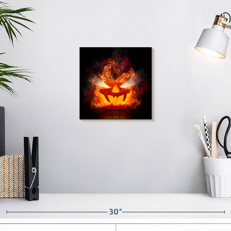 Lelend Flaming Jack O Lantern, 10" H x 10" W