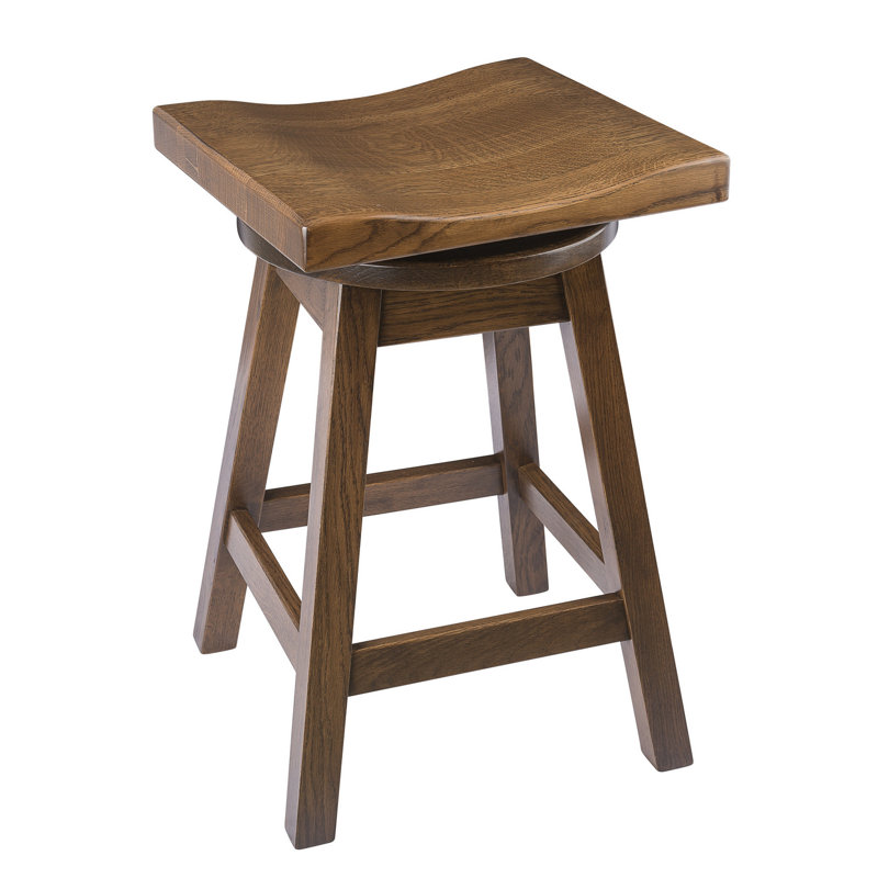Candleick Swivel Solid Wood Counter Stool, Cappuccino, Bar Stool (30" Seat Height)