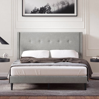 Burchfield Upholstered Wingback Bed