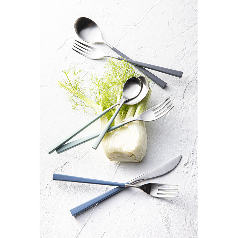 Fuse Color 24 - Piece Stainless Steel Flatware Set - Service for 6, Jade