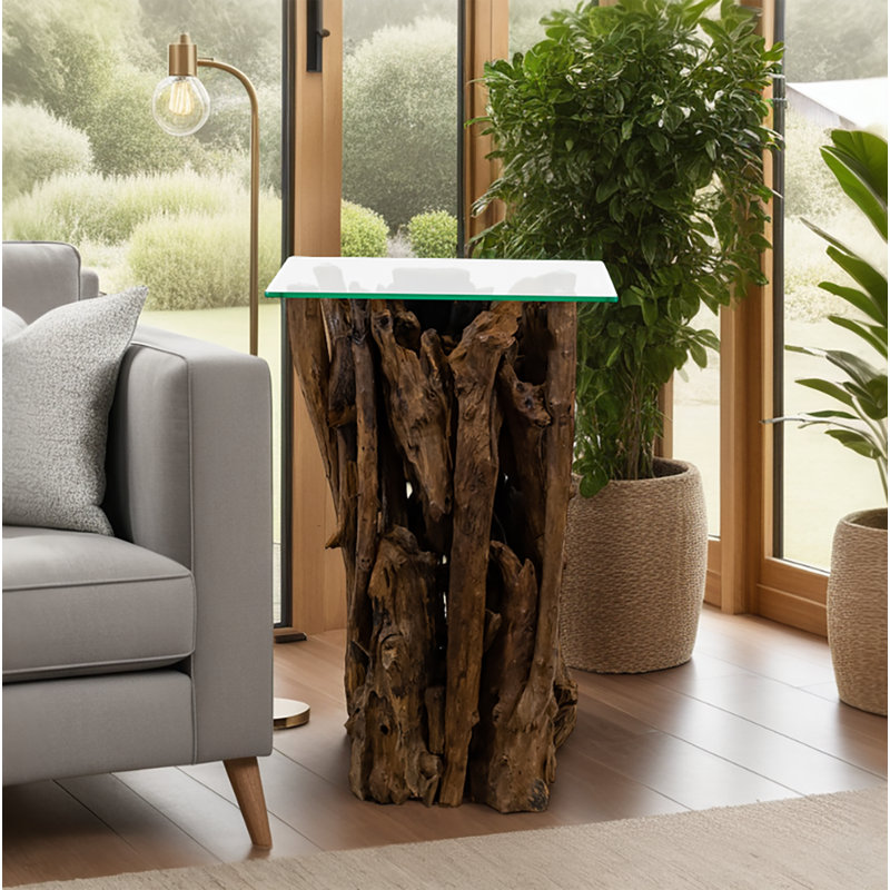 Aggelos Glass Top End Table