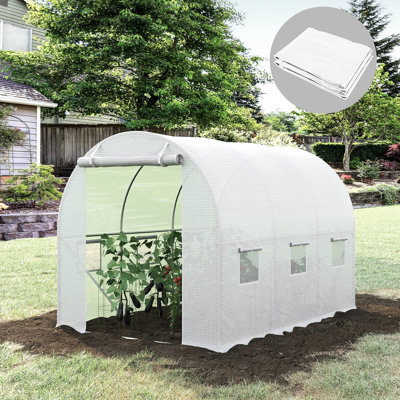 118" L X 80.5" W Greenhouse Tarp With Reinforced Frame And Windows Cover Construction