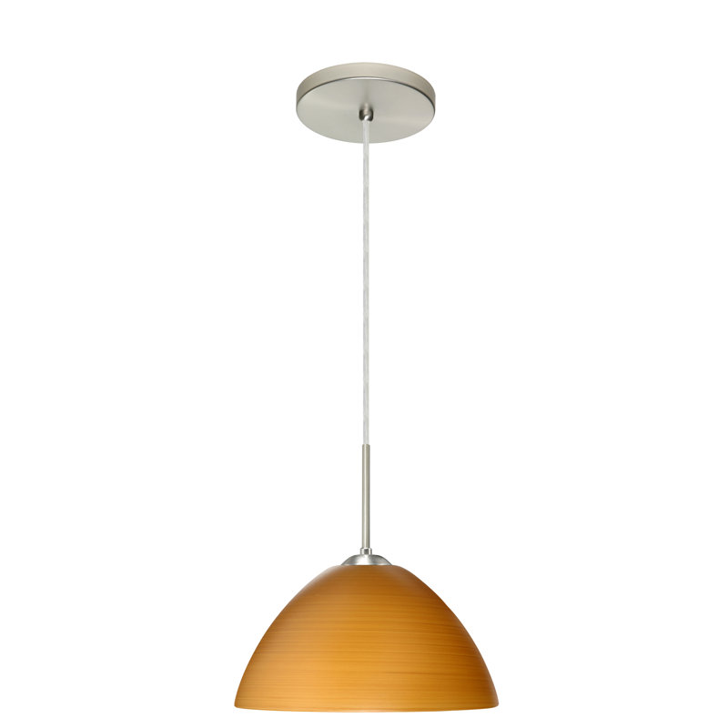 Tessa 1 - Light Single Pendant, Satin Nickel, Red Matte, LED