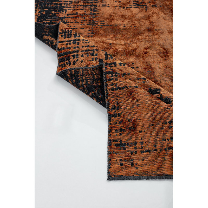 Orange/Black Camouflage Luxury Area Rug, Rectangle 7'10" x 11'2"