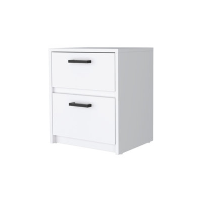 White 2 Nightstand For Bedroom Decor - Create A Cozy Atmosphere With 2 Drawers Stylish Storage Choice