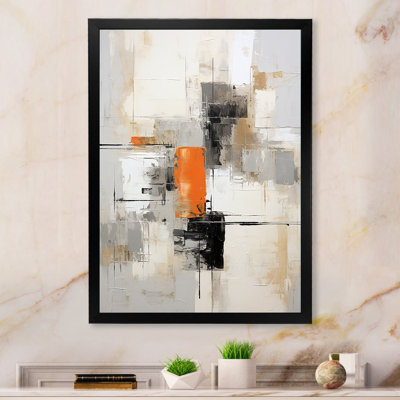 «Minimalisme scandinave III», reproduction d'art sur toile scandinave beige et noir - 119603