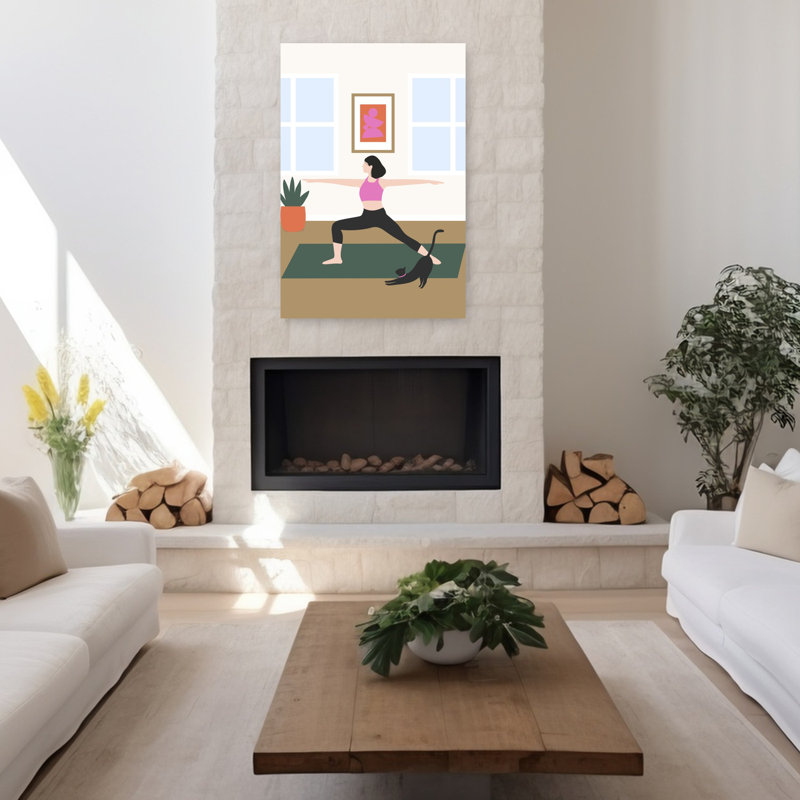 Art contemporain, art contemporain, architecture de chat contemporain, H 48 po x l 32 po