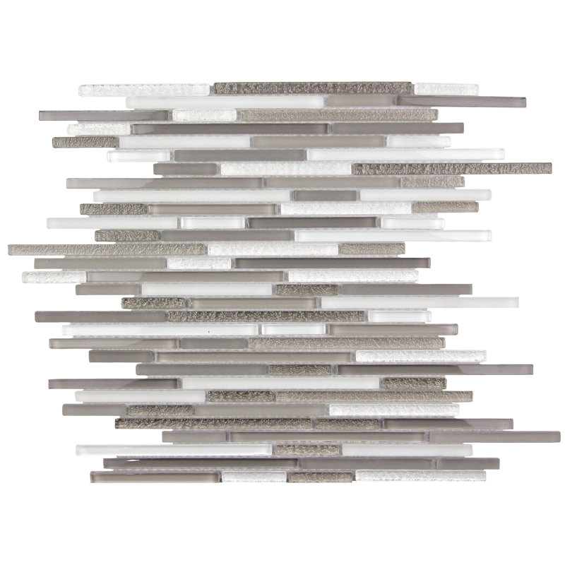 Carreau de mosaïque linéaire en verre 12 po x 12 po pour mur et plancher