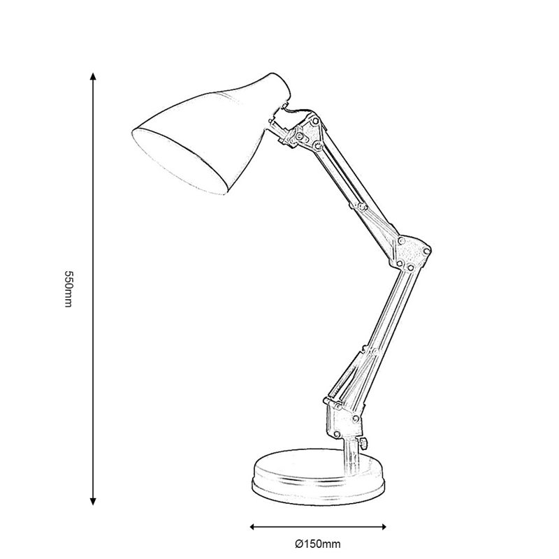 Kempst Adjustable Metal Desk Lamp, Black