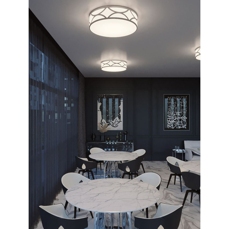 Bernville Acrylic Flush Mount, Painted Nickel