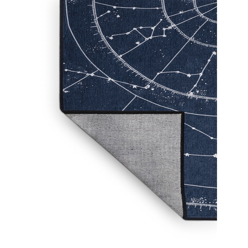 Machine Washable Space Gray Area Rug
