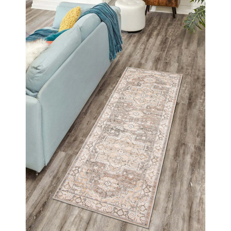 Tapis brun clair Ashby, Tapis de couloir 2 pi 8 po x 8 pi 2 po