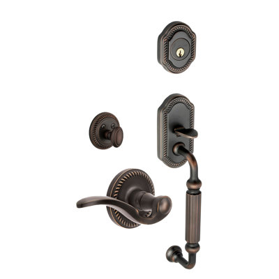Newport Handleset with Deadbolt and Door and Rosette