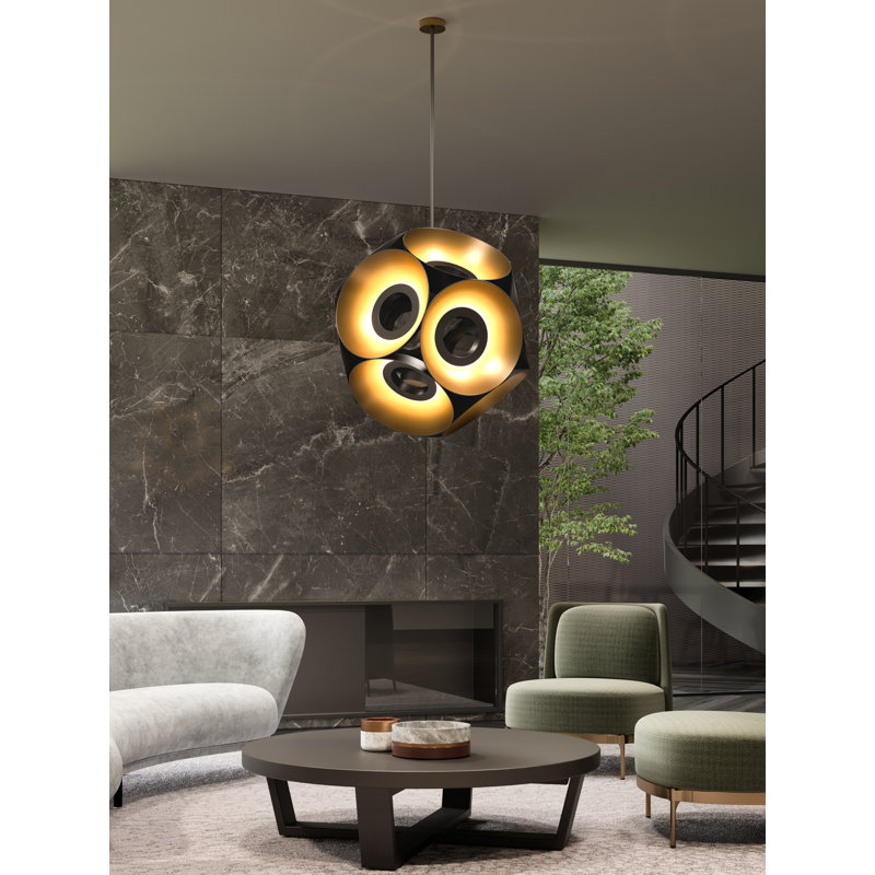 Magellan 12 - Light LED Pendant, Black/White, 31.375"