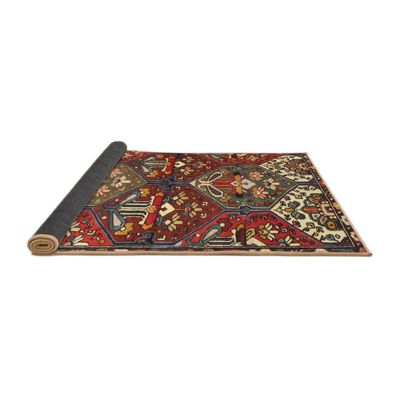 Tapis oriental rouge / vert, Rond 7 pi