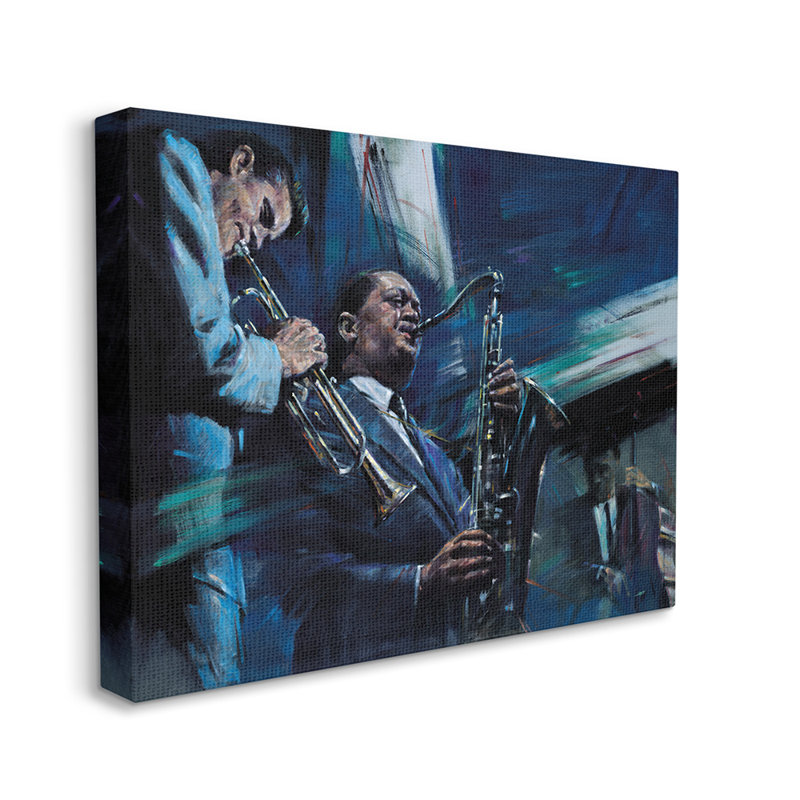 Abstrait, instrumentaux, blues, jazz, traditionnel, par jin g. Kam - impression d'art graphique, Toile tendue