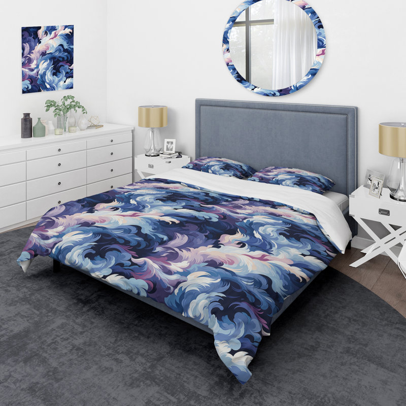 Celestial Aura Ripple - Ensemble de housse de couette abstrait - Microfibre de polyester