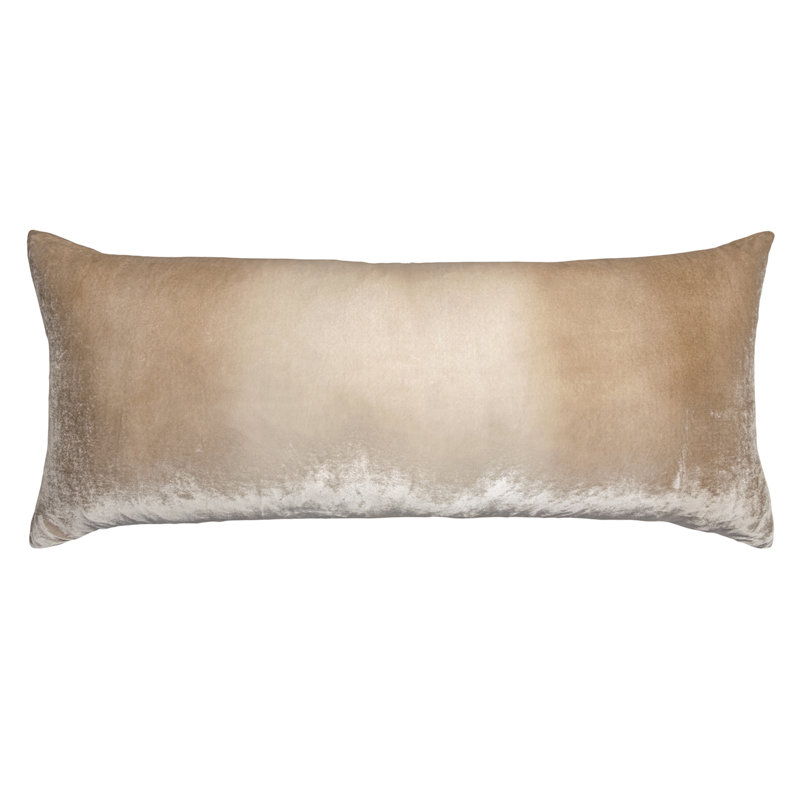 Large Rectangle Velvet Pillow Cover & Insert, Latte, Rectangle 16"H x 36"W 
