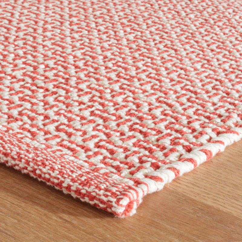 Miss Muffet Paprika Handwoven Cotton Rug, Rectangle 2' x 3'