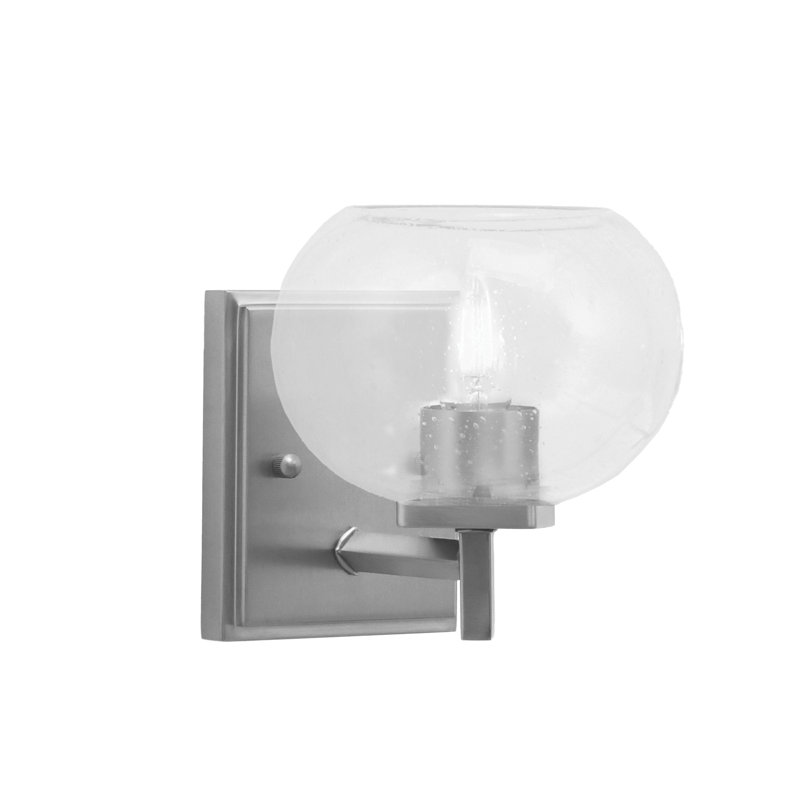 Applique murale Fausley avec verre à bulles transparent de 7 po, Graphite