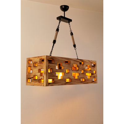 Lustre rectangulaire à 4 lumières Collier