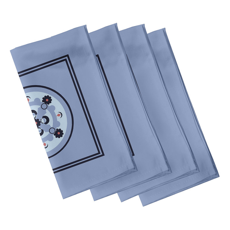 Ensemble de serviettes 4 pièces Souihla, L 18 po x L 18 po, Bleu pâle / Marine