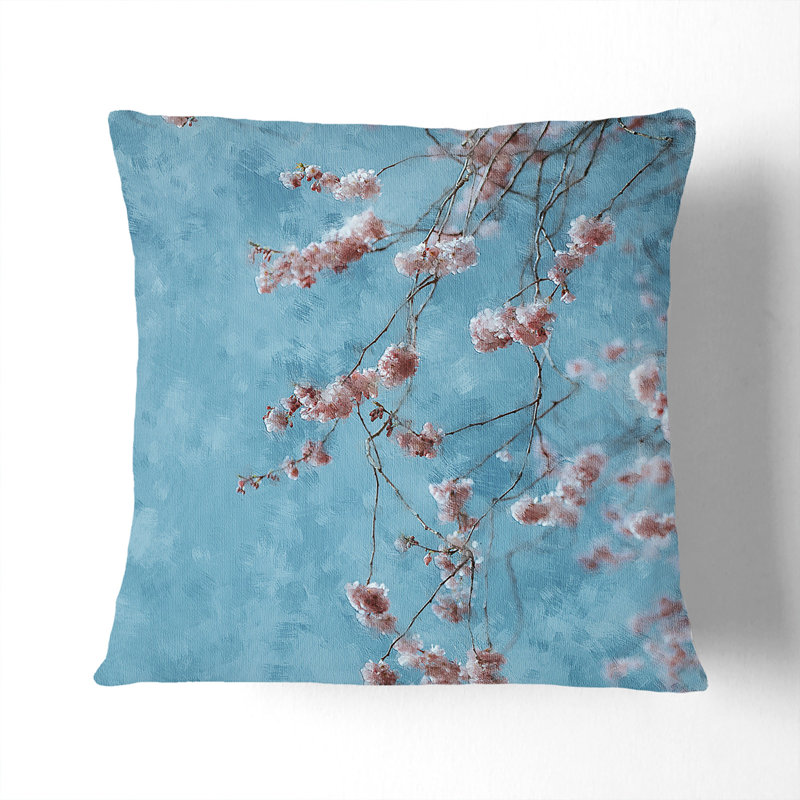 Floral Square Cushion, White, 40cm H x 40cm W x 15cm D