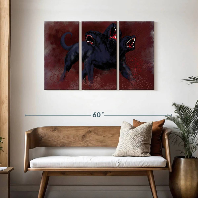 Kelan Cerberus, 28" H x 45" W