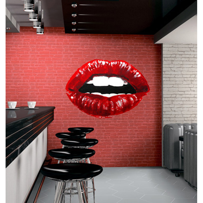 Adhésif décoratif «Lips Kiss», H 33 po x l 42 po x P 1,7 po