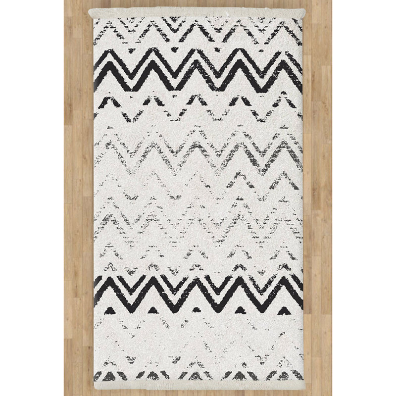 Tapis rectangulaire en polypropylène Kilim, Rectangle 4 pi 11 po x 7 pi 7 po